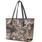 African Safari Zebra Leopard Swirl Pattern Leather Tote Bag