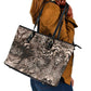 African Safari Zebra Leopard Swirl Pattern Leather Tote Bag