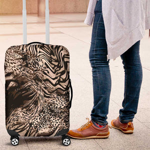 African Safari Zebra Leopard Swirl Pattern Luggage Cover