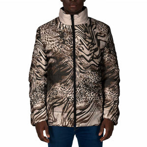 African Safari Zebra Leopard Swirl Pattern Padded Jacket