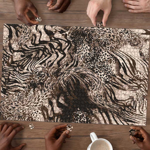 African Safari Zebra Leopard Swirl Pattern Puzzle