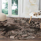 African Safari Zebra Leopard Swirl Pattern Round Carpet