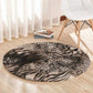 African Safari Zebra Leopard Swirl Pattern Round Carpet
