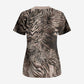 African Safari Zebra Leopard Swirl Pattern Scrub Top
