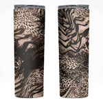 African Safari Zebra Leopard Swirl Pattern Skinny Tumbler