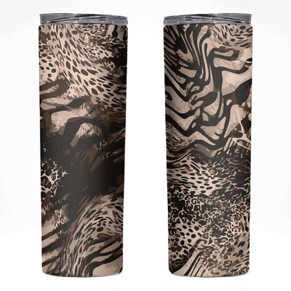African Safari Zebra Leopard Swirl Pattern Skinny Tumbler