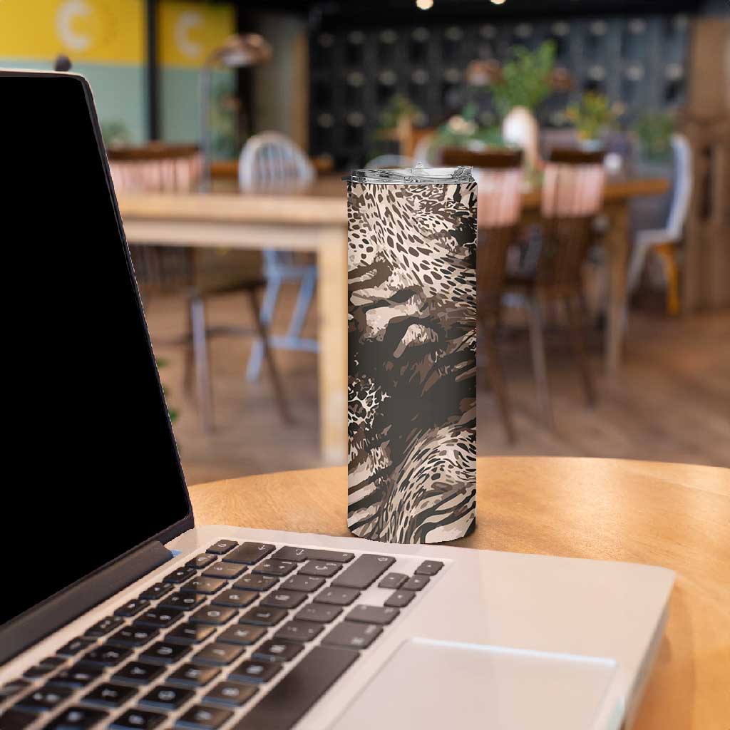 African Safari Zebra Leopard Swirl Pattern Skinny Tumbler