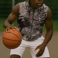 African Safari Zebra Leopard Swirl Pattern Sleeveless Zip Hoodie