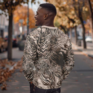 African Safari Zebra Leopard Swirl Pattern Sweatshirt
