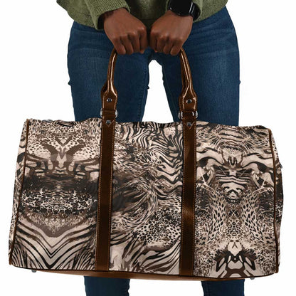 African Safari Zebra Leopard Swirl Pattern Travel Bag