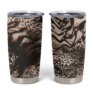 African Safari Zebra Leopard Swirl Pattern Tumbler Cup