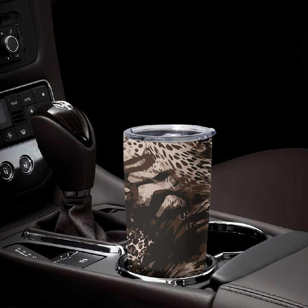 African Safari Zebra Leopard Swirl Pattern Tumbler Cup