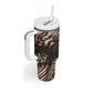 African Safari Zebra Leopard Swirl Pattern Tumbler With Handle