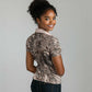 African Safari Zebra Leopard Swirl Pattern Women Polo Shirt