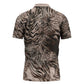African Safari Zebra Leopard Swirl Pattern Zipper Polo Shirt