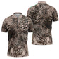African Safari Zebra Leopard Swirl Pattern Zipper Polo Shirt