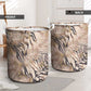 African Zebra Leopard Pattern Laundry Basket Sand Taupe Beige