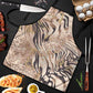 African Zebra Leopard Pattern Apron Sand Taupe Beige