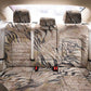 African Zebra Leopard Pattern Back Car Seat Cover Sand Taupe Beige
