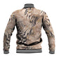 African Zebra Leopard Pattern Baseball Jacket Sand Taupe Beige