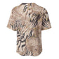 African Zebra Leopard Pattern Baseball Jersey Sand Taupe Beige