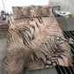 African Zebra Leopard Pattern Bedding Set Sand Taupe Beige