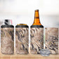 African Zebra Leopard Pattern 4 in 1 Can Cooler Tumbler Sand Taupe Beige