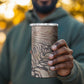 African Zebra Leopard Pattern 4 in 1 Can Cooler Tumbler Sand Taupe Beige