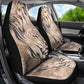 African Zebra Leopard Pattern Car Seat Cover Sand Taupe Beige