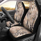 African Zebra Leopard Pattern Car Seat Cover Sand Taupe Beige