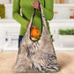 African Zebra Leopard Pattern Grocery Bag Sand Taupe Beige