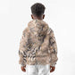 African Zebra Leopard Pattern Kid Hoodie Sand Taupe Beige