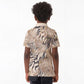 African Zebra Leopard Pattern Kid Polo Shirt Sand Taupe Beige
