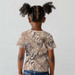 African Zebra Leopard Pattern Kid T shirt Sand Taupe Beige