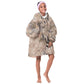 African Zebra Leopard Pattern Kid Wearable Blanket Hoodie Sand Taupe Beige