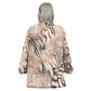 African Zebra Leopard Pattern Kid Wearable Blanket Hoodie Sand Taupe Beige