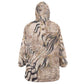 African Zebra Leopard Pattern Kid Wearable Blanket Hoodie Sand Taupe Beige