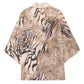 African Zebra Leopard Pattern Kimono Sand Taupe Beige