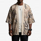 African Zebra Leopard Pattern Kimono Sand Taupe Beige