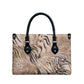 African Zebra Leopard Pattern Leather Bag Sand Taupe Beige