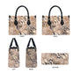 African Zebra Leopard Pattern Leather Bag Sand Taupe Beige