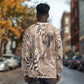 African Zebra Leopard Pattern Long Sleeve Shirt Sand Taupe Beige