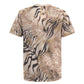 African Zebra Leopard Pattern Rugby Jersey Sand Taupe Beige
