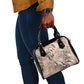 African Zebra Leopard Pattern Shoulder Handbag Sand Taupe Beige