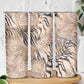African Zebra Leopard Pattern Skinny Tumbler Sand Taupe Beige