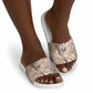 African Zebra Leopard Pattern Slide Sandals Sand Taupe Beige