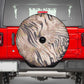 African Zebra Leopard Pattern Spare Tire Cover Sand Taupe Beige