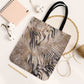 African Zebra Leopard Pattern Tote Bag Sand Taupe Beige