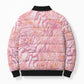 African Zebra Leopard Pattern Bomber Puffer Jacket Blush Savannah