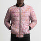 African Zebra Leopard Pattern Bomber Puffer Jacket Blush Savannah
